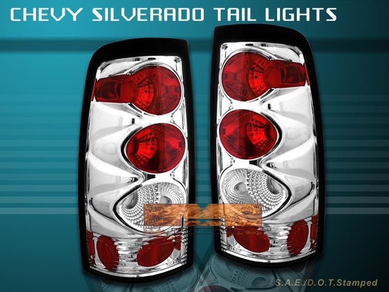 2003-2006 chevy silverado gmc sierra tail lights chrome lamps