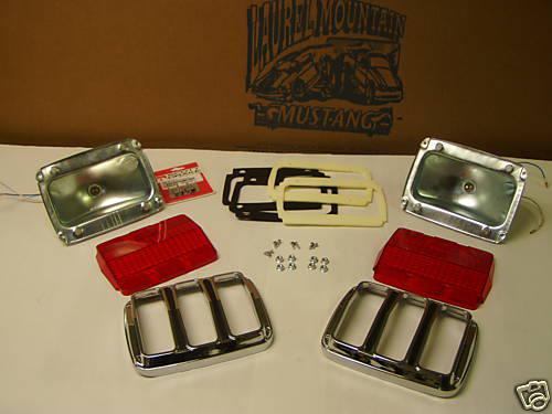 65 66 mustang complete taillight kit w/ housings & hard