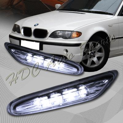 2002-2005 bmw e46 3 series sedan clear lens white led signal side marker lights