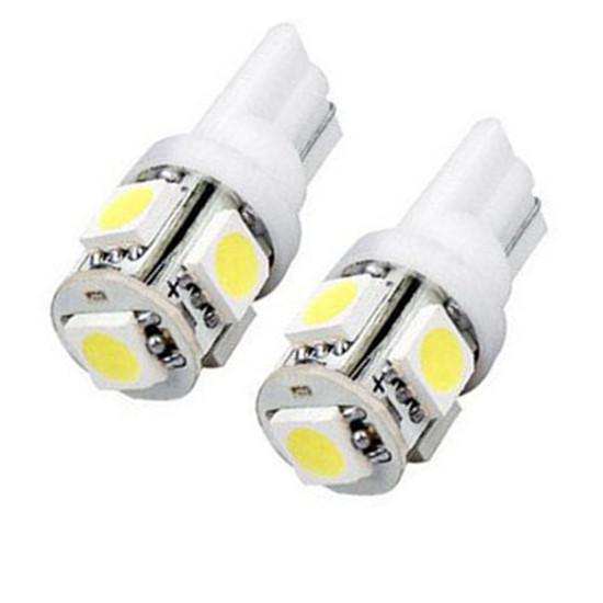 100 pcs t10 5050 w5w 5 smd 194 168 led white car side wedge tail light lamp bulb