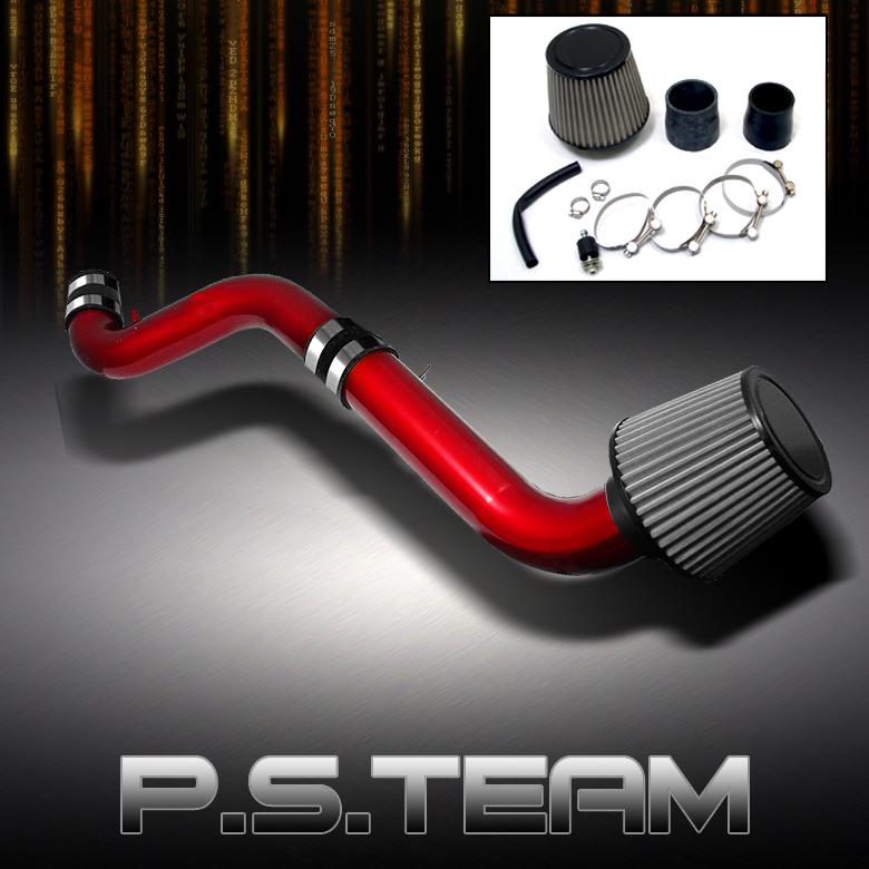 92-96 prelude si red aluminum cold air intake+stainless washable cone filter