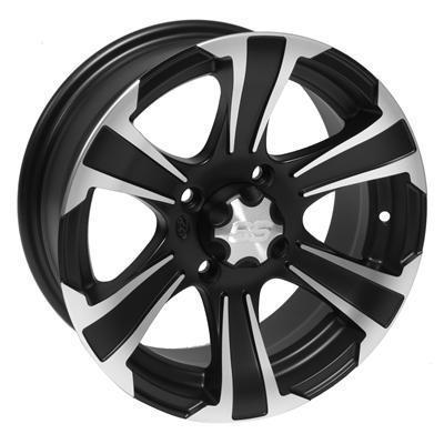 Itp ss312 black machined alloy wheel 14"x6" matte black 4+2" offset