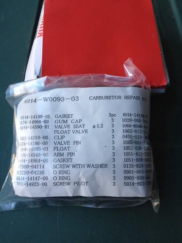 Yamaha outboard carburetor repait kit  6h4-w0093-03 new in box  engine outboard