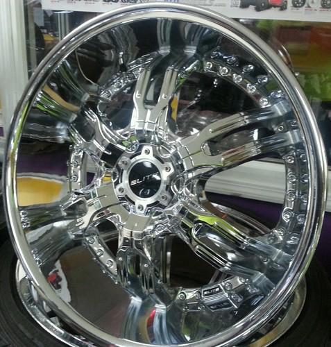 22 inch elite carnal chrome wheels 5x4.5/4.75 +15 used