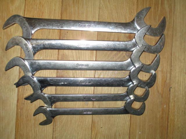 Snap on open end 4 way angle head sae wrench set 7/8" to 1 3/8" in great shape!