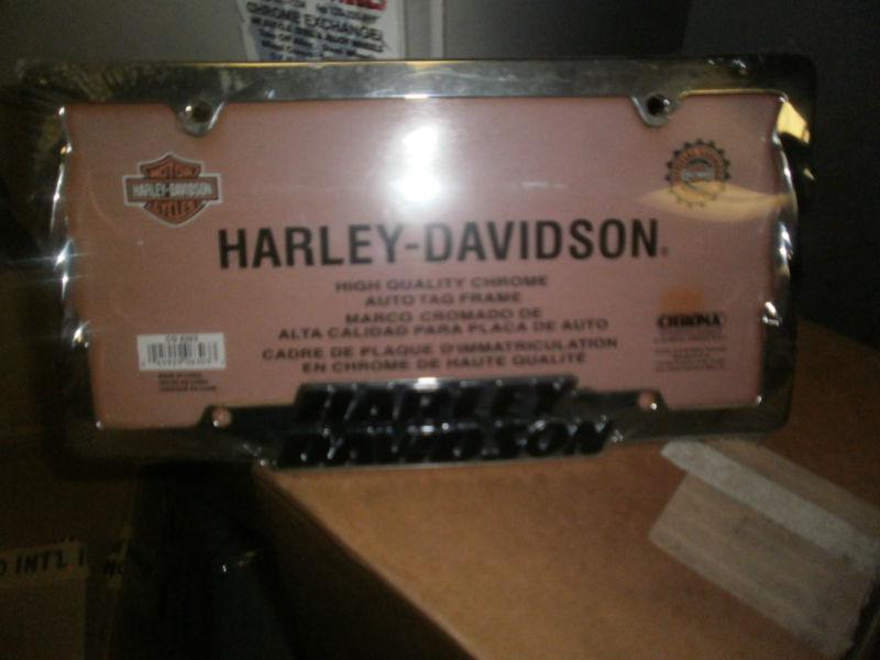 Harleydavidson chroma graphics black  licenses plate frame part # 6303new