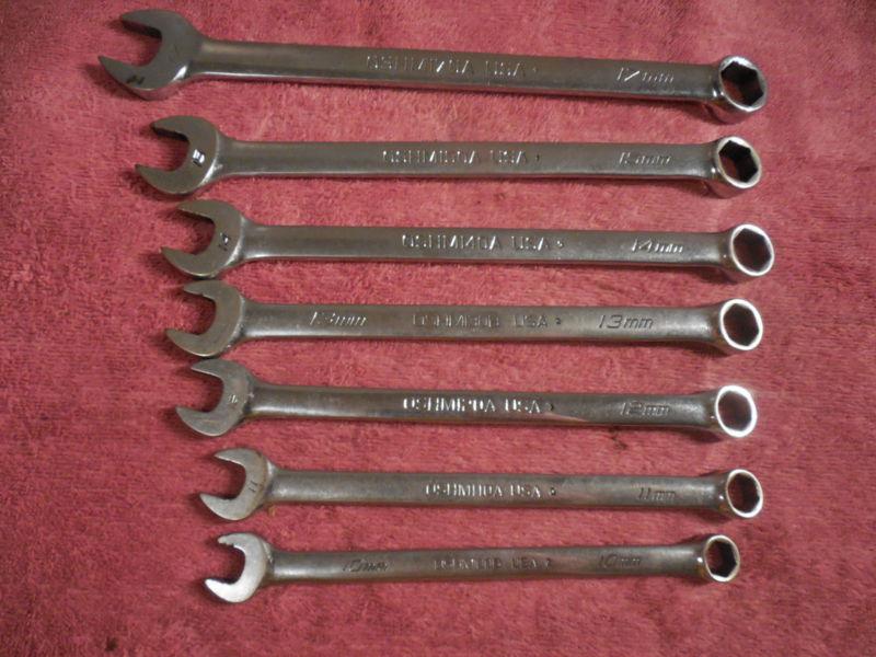  snap on 6 point 7pc metric combination wrench set  17mm-10 mm oshm series