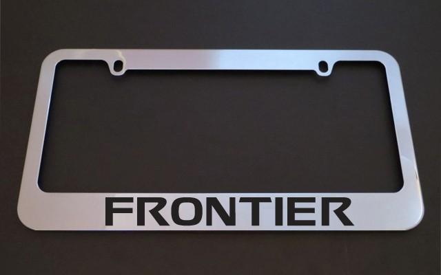 1 brand new nissan frontier chrome metal license plate frames + screw caps