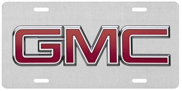 Gmc glossy silver .045" aluminum car license plate