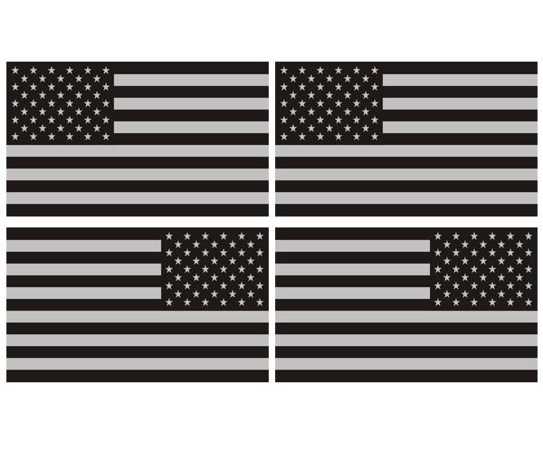 American subdued flag decal 3"x1.5" mirrored 4 pack vinyl hard hat sticker zu1