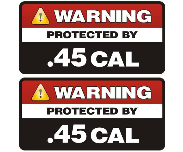 .45 cal protected by decal set 3"x1.5" molon labe 45 acp 1911 ammo sticker zu1