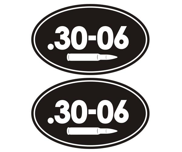 .30-06 ammo can decal set 3"x1.8" oval 30-06 hunting rifle sticker zu1