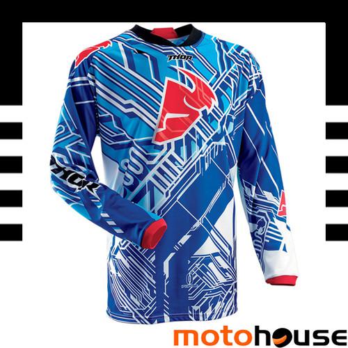 Thor youth phase fusion jersey mx offroad dirt motocross blue white red 