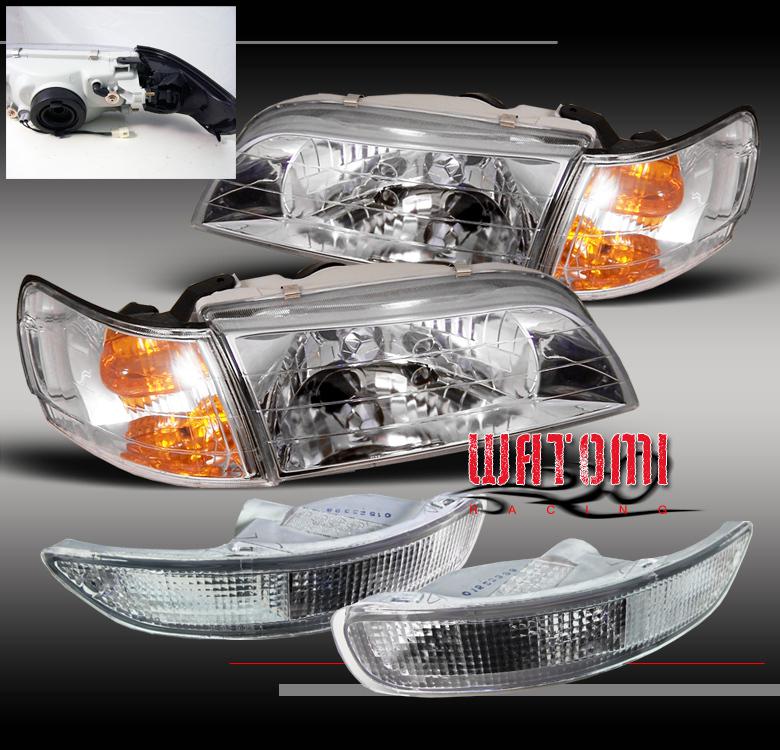 93-97 toyota corolla chrome head light+corner+bumper 96