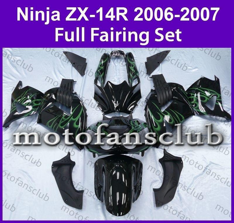 Fit kawasaki 06 07 zx 14r zx14r ninja 2006 2007 fairing bodywork plastics #02 b