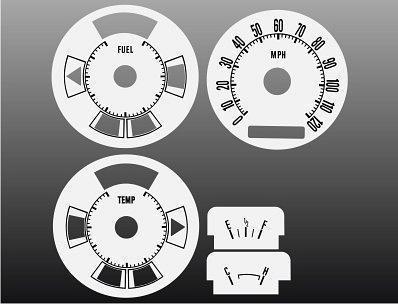 1972-1973 ford ranchero torino instrument cluster white face gauges 72-73