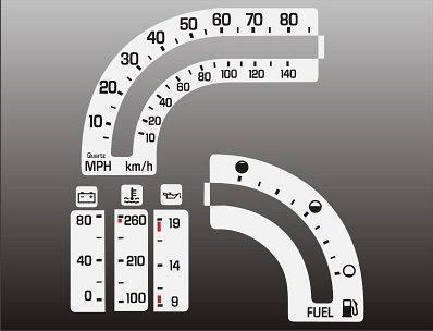 1986-1991 chevrolet s10 s15 blazer instrument cluster white face gauges 86-91