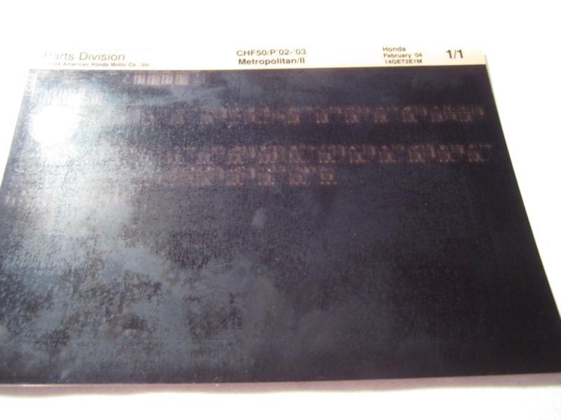 2002-2003 honda motor scooter chf50 p metropolitan ii microfiche parts catalog 