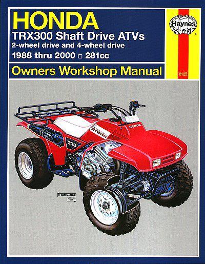 1988-2000 honda trx 300 shaft fourtrax atv quad manual