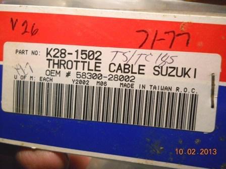 Trottle cable ts/tc/rv 125/185 71-77