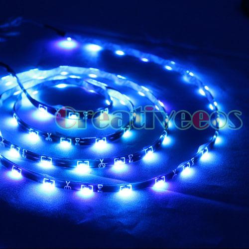 2pcs 90cm 45led car 12v flex side smd strip light blue