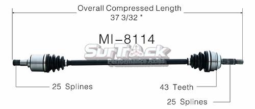 Surtrack perf axles mi-8114 cv half-shaft assembly-new cv axle shaft