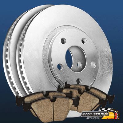 2 front premium blank oe replacement brake rotors and 4 ceramic pads f180130