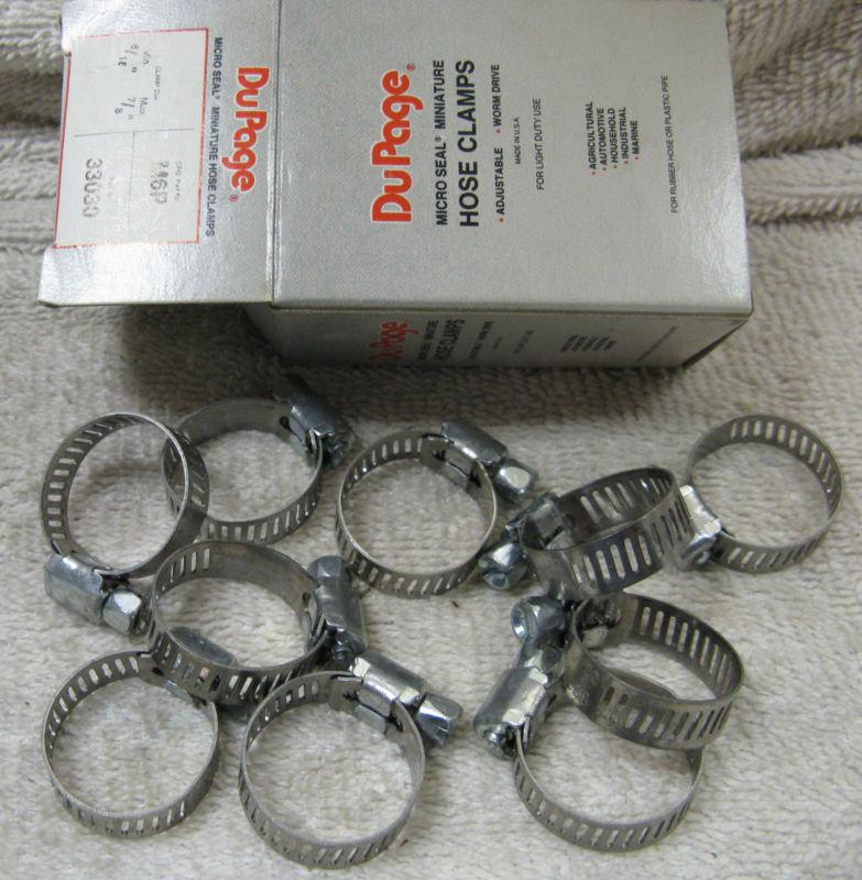 10 dupage ideal micro seal hose clamps 33030 m6p ss 5/16” band to 7/8” usa