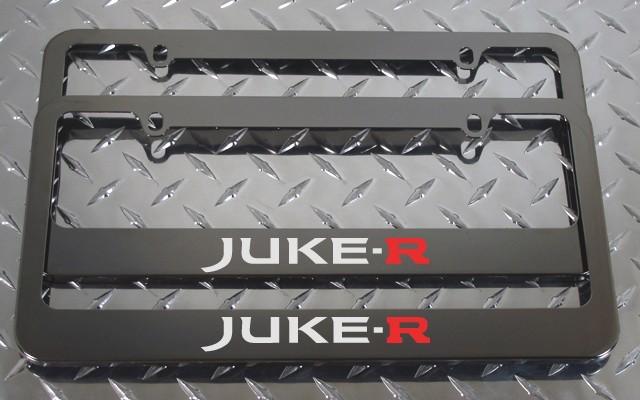 2 brand new nissan juke-r gunmetal license plate frame + screw caps