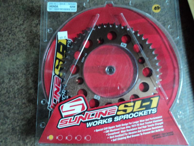 New sunline aluminum rear sprocket 0209-420-49 49 tooth 420 chain honda