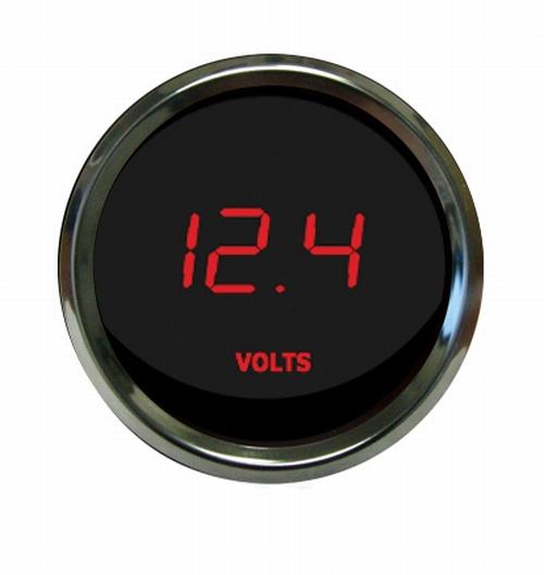 Digital voltmeter gauge red / chrome bezel intellitronix ms9015-r made in usa