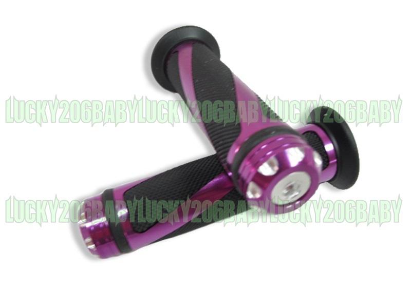 Motorcycle hand grips handle bar purple and black 7/8" & 6/8" hand grips