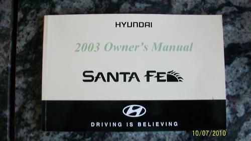 2003 hyundai santa fe  owners manual