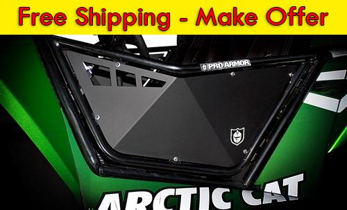 Ac12205 pro armor arctic cat wildcat doors (w/slam latch) (black) w/cut-outs