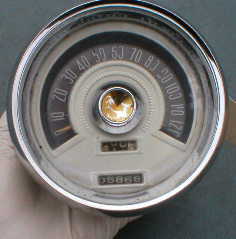 1955-56 chrysler chrome speedometer / odometer assembly