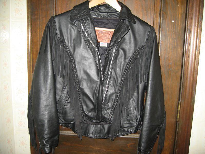 A+++ shape!!!!! made in usa!!!! womens black leather jacket motorcycle jacket