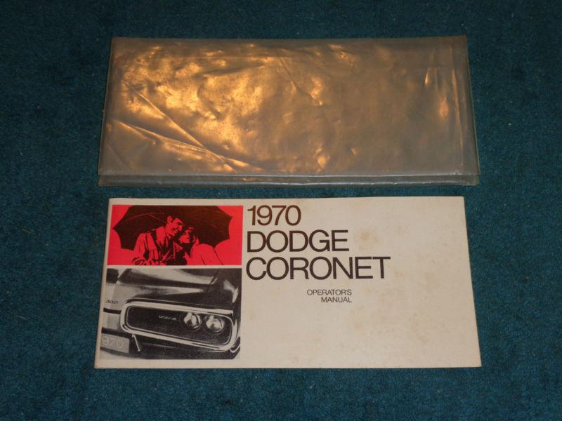 1970 dodge coronet & super bee owner's manual original book w/ envelope sleeve