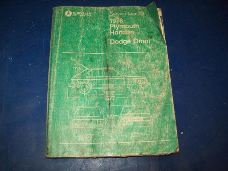 Buy 1978 78 Dodge Colt Plymouth Omni factory shop service manual in ...