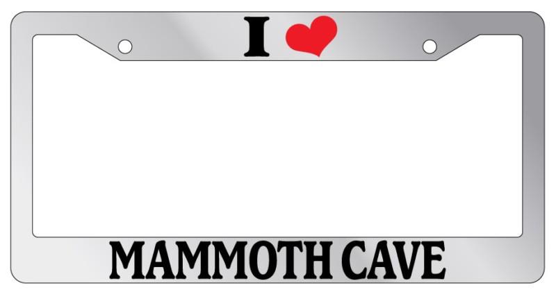 Chrome license plate frame i heart mammoth cave auto accessory novelty