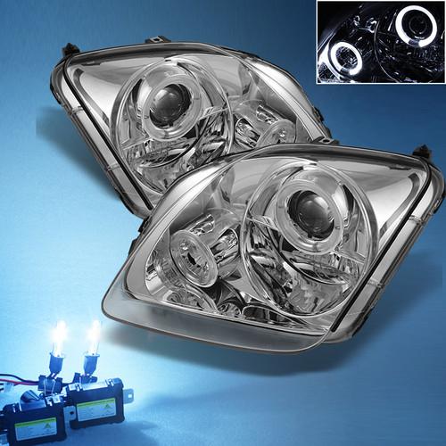 8000k slim xenon hid+ 97-02 honda prelude dual halo projector headlights lights