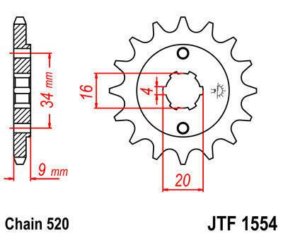 Jt sprocket front 14t chromoly steel hyosung gt250 r comet fi 2010