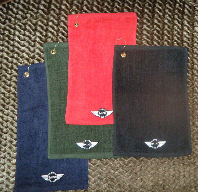 Mini cooper   cotton golf towel towels w/ hook & grommet attach to bag !  pga  