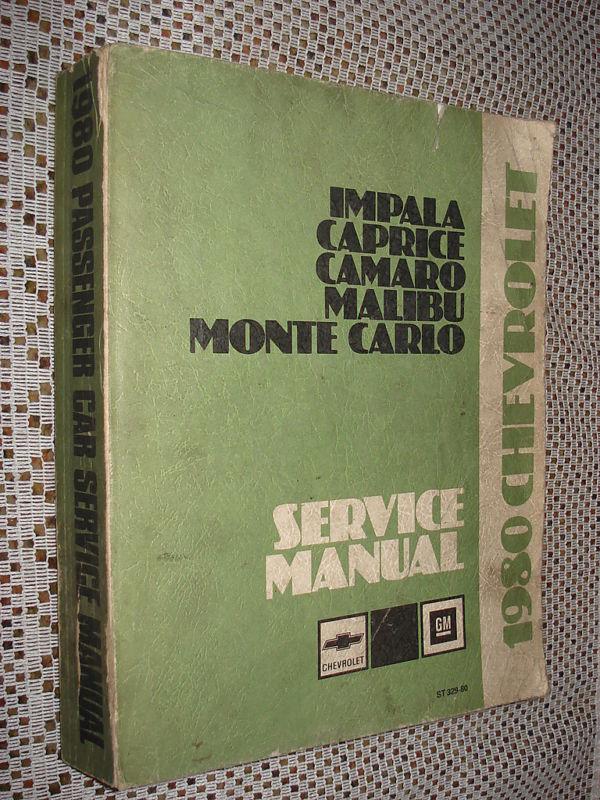 1980 chevy shop manual service book monte carlo camaro