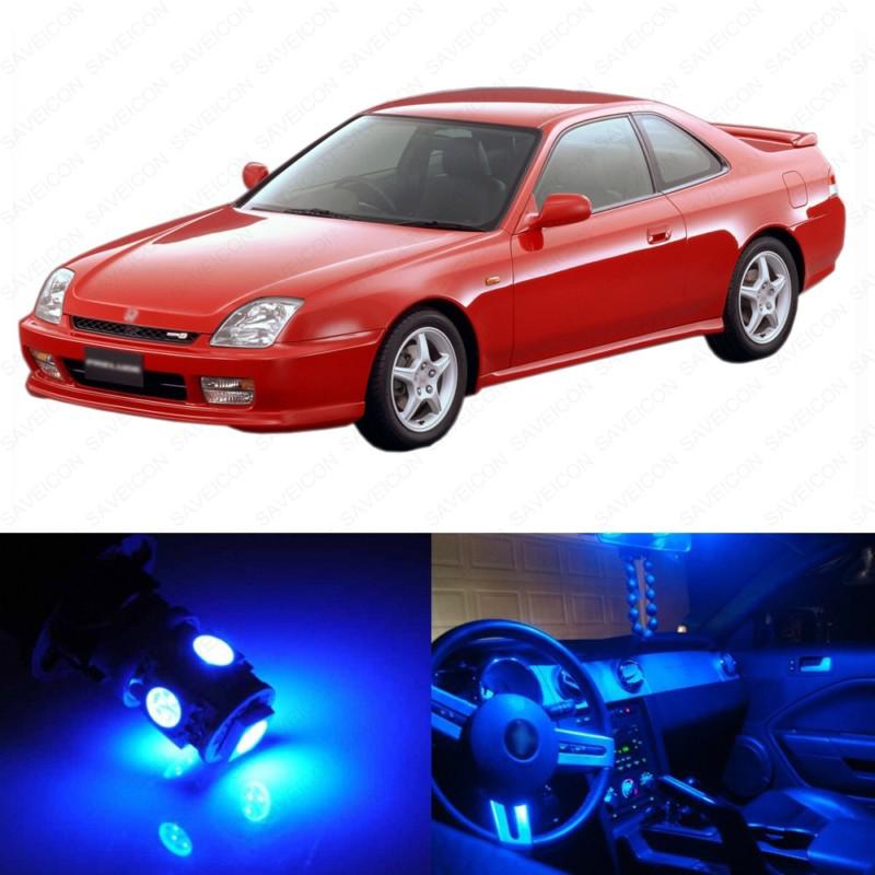 8 x ultra blue led interior lights package for 1997 - 2001 honda prelude