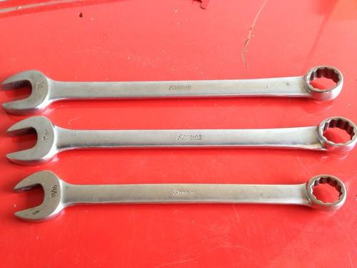 Snap on 3pc standard wrenches 12 point 7/8 13/16 11/16 old logo