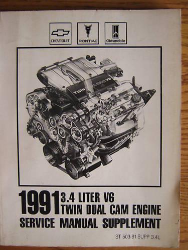 1991 chevrolet 3.4 liter v6 engine shop service manual original