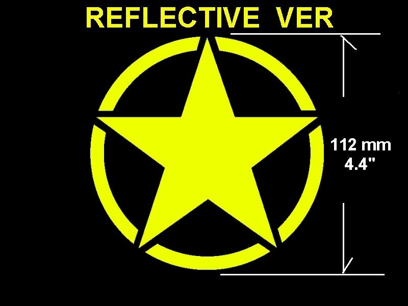 112mm 4.4" jeep willys willy's star us army reflective ver