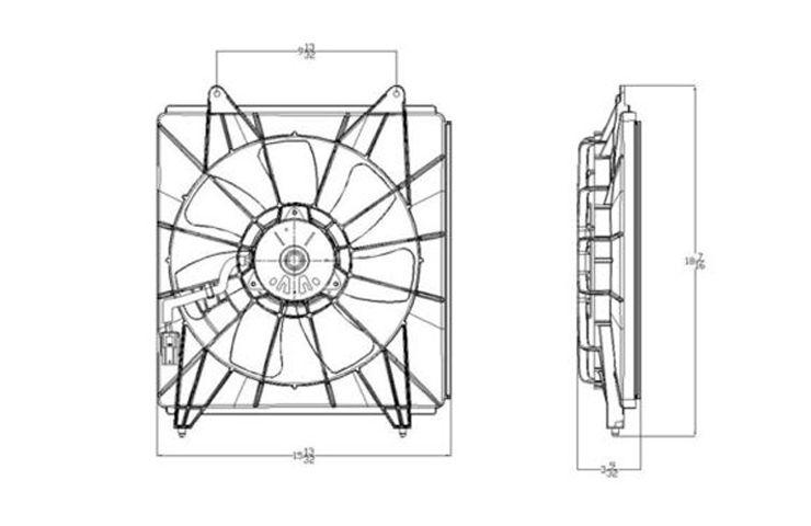 Replacement ac condenser cooling fan shroud 2008-2010 2009 honda accord l4