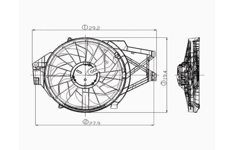 Ac condenser radiator cooling fan assembly 98-98 ford mustang 3.8l f8zz8c607ba