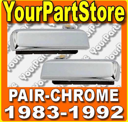 83-92 ranger pu pickup outside exterior door handles left and right chrome set